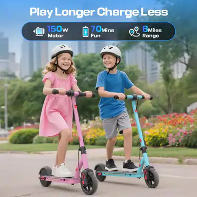 6-Zoll-Kinderroller, 150 W, für Kinder von 3 bis 12 Jahren stoßdämpfendes Design – neu – Sonstiges – überwiegend silber…
