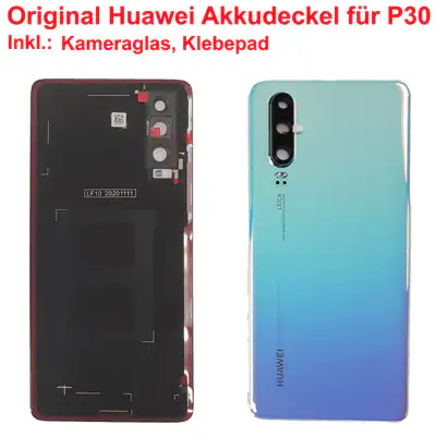 Original Huawei Backcover für Huawei P30 Akkudeckel inkl. Kameraglas blue – neu – Handys & Telefone – überwiegend weiß