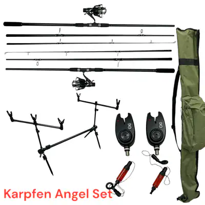 Karpfen Angelset Komplett 2 Ruten mit Freilaufrollen; Rod Pod & Bissanzeiger – neu – Handys & Telefone – überwiegend weiß…