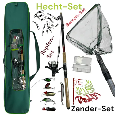 Forellen Angelset XT-2705 – Spinnrute 2,70m mit Rolle, Ködern, Kescher & Tasche – neu – Handys & Telefone – überwiegend…