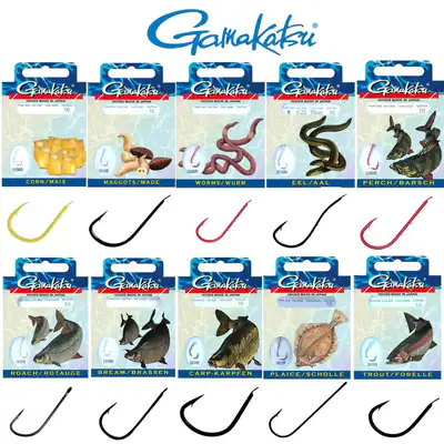 Gamakatsu Einzelhaken gebunden 10 Stk. | Zielfisch Haken montierte mono Vorfach – neu – Sonstiges – überwiegend weiß – Foto…