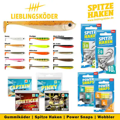 Lieblingsköder | Alle Größen & Farben | Gummifische + Spitze Haken +Power Snaps – neu – Sonstiges – überwiegend weiß – Foto…