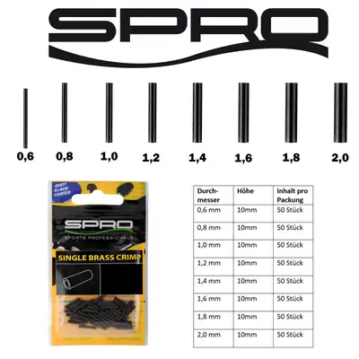 Spro Matt Black Single Brass Crimp | 50 Stk. Klemmhülsen matte Quetschhülsen – neu – Sonstiges – überwiegend weiß – Foto 1…