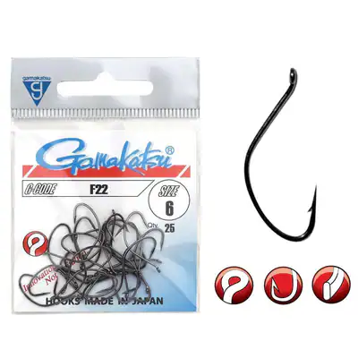 Gamakatsu F22 Hooks Black Fly Hooks | 25 Stk. | #6 bis #16 Scharfe Einzel Haken – neu – Sonstiges – überwiegend weiß