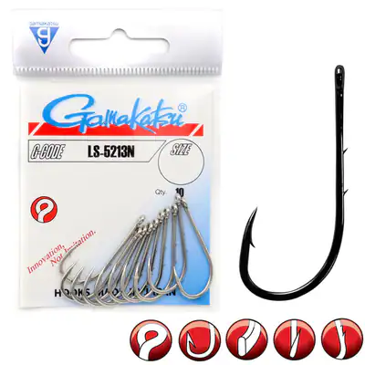 Gamakatsu LS-5213N Hooks Nickel | Haken Angelhaken mit Öse Allround 3/0 bis #8 – neu – Sonstiges – überwiegend weiß – Foto…
