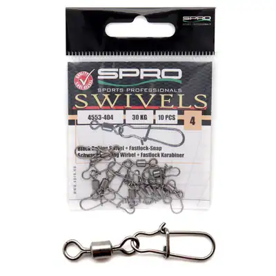 Spro Rolling Swivel + Fastlock Snap | Angel Wirbel + Karabiner Gr. 2 4 6 8 10 – neu – Sonstiges – überwiegend weiß – Foto 1…