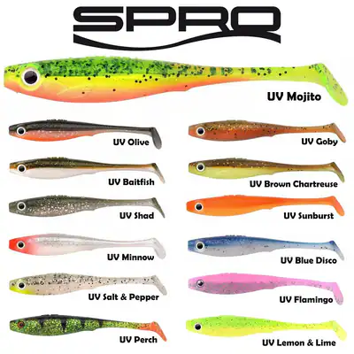 Spro Iris Popeye | UV Shad 8, 10, 12 - 14cm Gummifisch Barsch Zander Hecht Köder – neu – Sonstiges – überwiegend weiß…