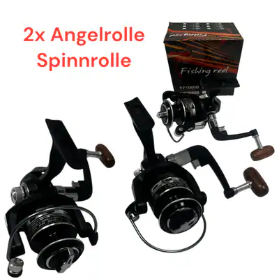 2x Angelrolle YF1000B Spinnrolle Frontbremse & Holzgriff für Barsch Zander Hecht – neu – Sonstiges – überwiegend weiß…