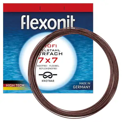 Flexonit 4 m Stahlvorfach 7x7 | Stahl Vorfach knotbar Meterware 0,27 bis 0,54mm – neu – Sonstiges – überwiegend weiß