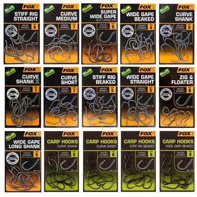 Fox Alle Haken Karpfen Hooks Edges Carp Wide Gape Beaked Stiff Rig Straight Hook – neu – Sonstiges – überwiegend weiß…