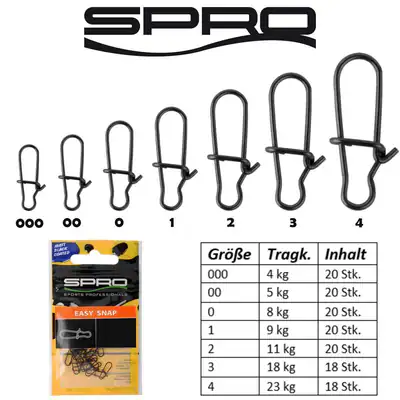 Spro Matte Black Easy Snap | matt schwarz Duo Lock Karabiner mb snaps Einhänger – neu – Sonstiges – Foto 1 von 3