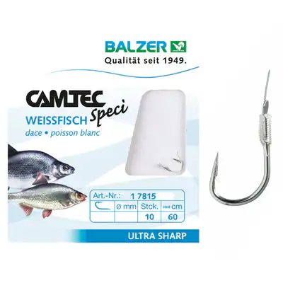 Balzer Camtec Speci gebunden Haken | Weißfisch 60cm | montierte Vorfach 10 Stk. – neu – Sonstiges