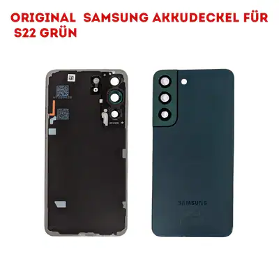 Original Samsung S22 SM-S901B Akkudeckel Backcover inkl. Kameraglas grün – gebraucht, gut – Handys & Telefone