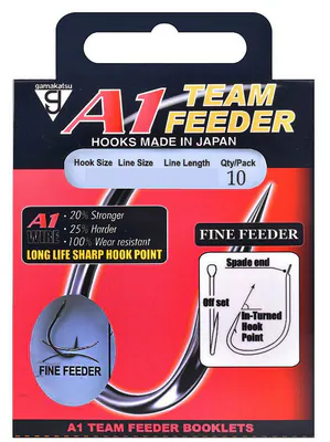 Gamakatsu Booklet A1 Fine Feeder | 100cm Vorfach gebundene Haken Weißfisch – neu – Sonstiges