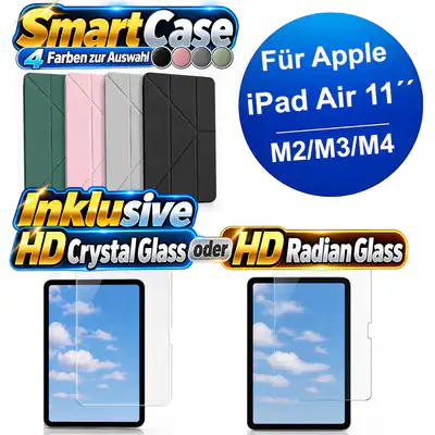 iPad Air 11'' M3 2025 Hülle Case Tasche Smartcase Displayschutzglas HD Glas – neu – Computer & Zubehör – überwiegend weiß…