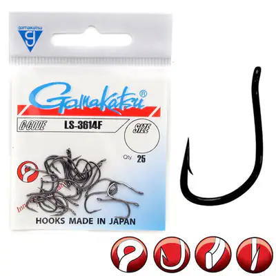 Gamakatsu LS-3614F Hooks Bronze | Haken Allround Einzel Angelhaken #4 bis #12 – neu – Sonstiges – überwiegend weiß – Foto 1…