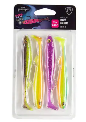 Fox Rage Ultra UV Mixed Colour Lure Packs | Slick Shad 7 9 11 13cm Gummifische – neu – Sonstiges – überwiegend weiß