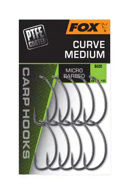 Fox Carp Hooks PTFE - Curve Medium Karpfen Haken 10 Stk Angeln Rig Karpfenhaken – neu – Sonstiges – überwiegend weiß – Foto…