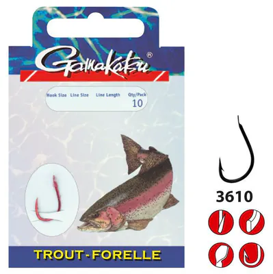 Gamakatsu Booklet Trout 3610N | 120cm Vorfach gebundene Haken Forelle montiert – neu – Sonstiges – überwiegend weiß
