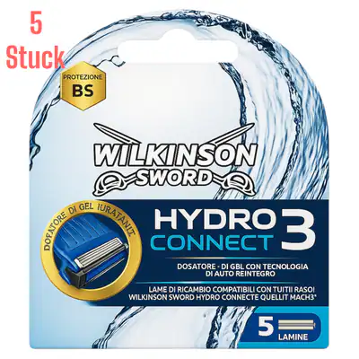 Wilkinson Sword Hydro Connect 3 Rasierklingen – 5 Stück – Mach3 kompatibel – NEU – neu – Sonstiges – überwiegend weiß