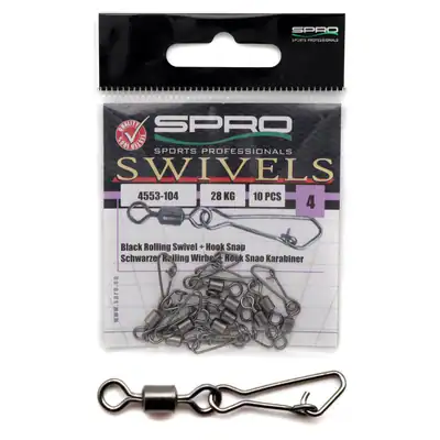 Spro Rolling Swivel + Hook Snap | Wirbel + Haken Karabiner 10 Stück Hooksnap – neu – Sonstiges – überwiegend weiß – Foto 1…