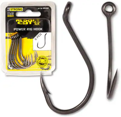 Black Cat Power Rig Hook DG Coating Wels Waller Haken Angel Einzelhaken 6 Stück – neu – Sonstiges – überwiegend weiß
