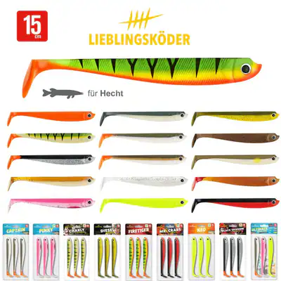 Lieblingsköder 15 cm Gummifische | 3x Gummiköder für Hecht & Zander Softbait OVP – neu – Sonstiges – überwiegend weiß…
