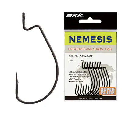 BKK Nemesis | 10 Stk. Gr. 1/0 bis 5/0 | Extra weiter Offset Haken Wide Gap Hook – neu – Sonstiges – überwiegend weiß – Foto…