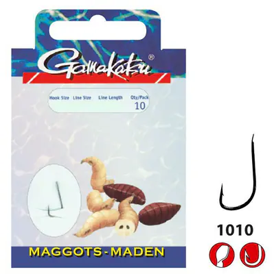 Gamakatsu Booklet Maggots 1010B | 60cm Vorfach gebundene Haken Made Weißfisch – neu – Sonstiges