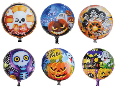 Folienballon Set 6x Helloween Helium Ballon Luftballon Helloweenfeier