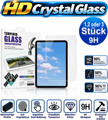 HD Crystal Glass Schutzglas für iPad Air 5 2022 A2588 A2589 A2591 Displayschutz