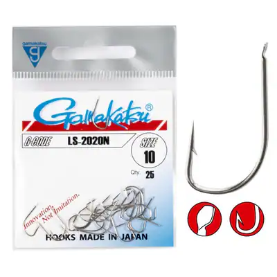 Gamakatsu LS-2020N Hooks Nickel | 25 Stk. super scharfe Einzel Haken #4 bis #12