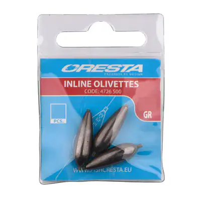 Cresta Inline Olivettes Oliven Blei leicht Posenbleie Gummischlauch Innenlauf