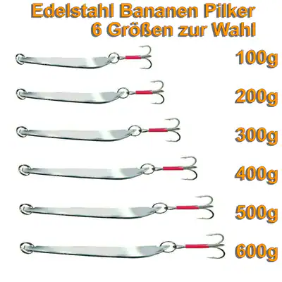 Dreikant Edelstahl Bananen Norwegen Pilker 100-600g Norwegenpilker für Heilbutt