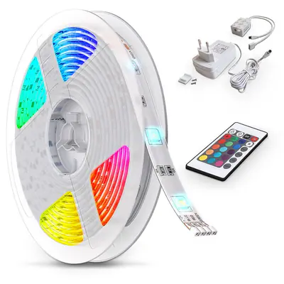 5m LED Band Streifen RGB Stripe Licht-Leiste Schlauch Farbwechsel Fernbedienung – neu – Möbel – überwiegend weiß – Foto 1…