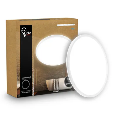 LED Deckenlampe Panel Bad Deckenleuchte Flach Indirektes Licht IP44 29cm Weiß – neu – Möbel – Foto 1 von 5