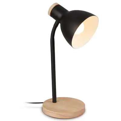 Briloner PREP Tischlampe, Kabelschalter, E14, max. 10W, Schwarz-Holz, Ø14 x 39,5 – neu – Möbel – Foto 1 von 5