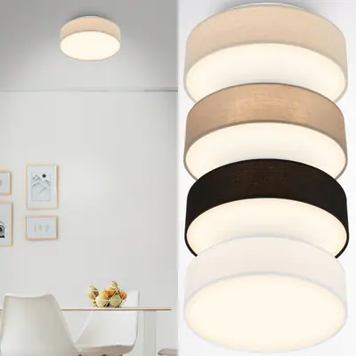 LED Deckenlampe Deckenleuchte Wohnzimmer Schlafzimmer Stoffschirm Flur – neu – Möbel – überwiegend beige – Foto 1 von 5