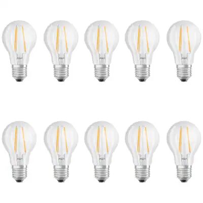 Osram 10er Pack LED BASE CLASSIC A 60 7W = 60W E27 Filament LED Birne Warmweiß – neu – Möbel – Foto 1 von 5