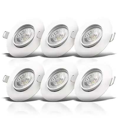 6x LED Einbaustrahler Einbauleuchten Lampe Ultra Flach Deckenspots Weiß – neu – Möbel – Foto 1 von 5
