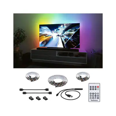 Paulmann EntertainLED USB LED Strip TV-Beleuchtung 55 65 75 Zoll RGB Rainbow – neu – Möbel – überwiegend weiß – Foto 1 von 5