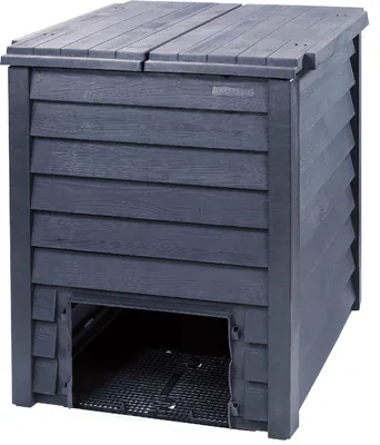 GARANTIA THERMO-WOOD Komposter 600 L Kunststoff inkl Bodengitter anthrazit-braun – neu – Sonstiges – Foto 1 von 5