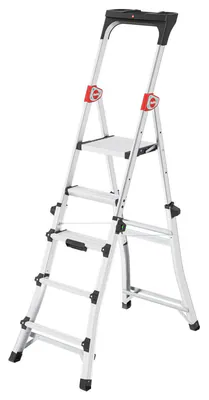 Hailo TL100 TopLine Aluminium-Leiter Teleskopleiter Stehleiter 3-5 Stufen