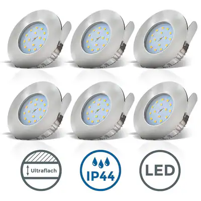 Set 3 LED Bad Einbauleuchte 230V Flach Einbaustrahler Spots 5W IP44 Badezimmer