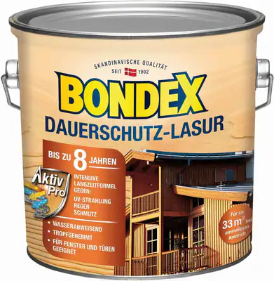 BONDEX Dauerschutz Lasur Außen Holzfarbe, 2,5 l für 32,5 m², wetterschutz