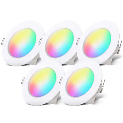 LED RGBW Einbauspots Badezimmer Einbaustrahler dimmbar Fernbedienung 5x SET IP44 – neu – Möbel – überwiegend weiß – Foto 1…