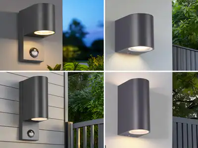 Moderne Außenbeleuchtung Anthrazit Außenleuchten Terrassenleuchten für Hauswand – neu – Sonstiges – überwiegend silber…