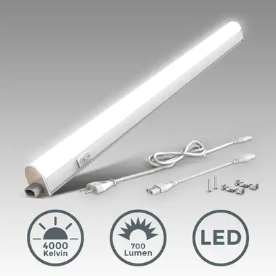 Unterbauleuchte LED 230V Lichtleiste Küche Aufbaulampe Beleuchtung Schrank weiß
