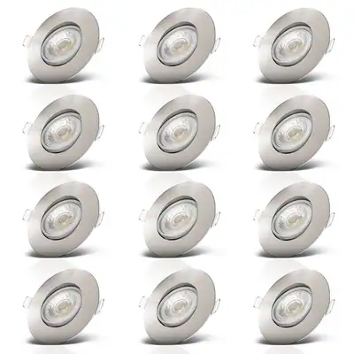 12x LED Einbaustrahler Ultraflach 5W Deckenspot Schwenkbar Einbauleuchte IP23