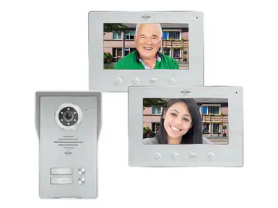 ELRO Videotürsprechanlage 2Familienhaus mit 2x Monitor, Außenkamera & Türöffner – neu – Sonstiges – überwiegend weiß – Foto…